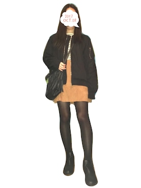 「H&M（エイチ・アンド・エム）のアイテム（ドラムバッグ）」を使った、Yulian さん（レディース・161cm）の秋コーディネート