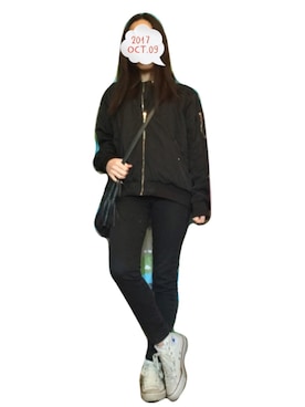 「H&M（エイチ・アンド・エム）のアイテム（ドラムバッグ）」を使った、Yulian さん（レディース・161cm）の秋コーディネート