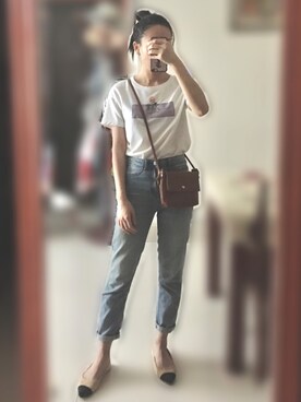 「cache cache（カシュ カシュ）のアイテム（トップス）」を使った、Yulian さん（レディース・161cm）の夏コーディネート