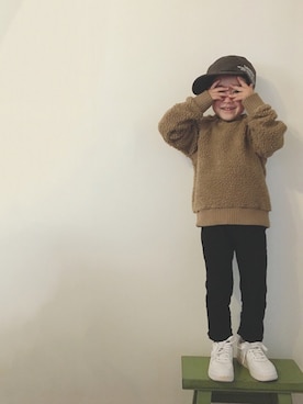 「Smoothy（スムージー）のアイテム（キャップ）」を使った、taaaoさん（キッズ・100cm）の冬コーディネート