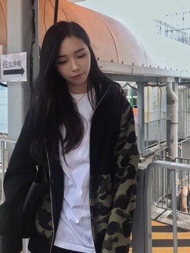 「BAPY BY A BATHING APE（ベイピーバイアベイシングエイプ）のアイテム」を使った、hhhhhhbjさん（レディース・163cm）の秋コーディネート