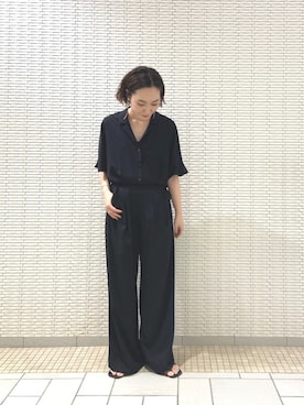 「アパートバイローリーズ」｜「アイテム（オールインワン・サロペット）」を使った、まゆてぃんさん（レディース・153cm）の夏コーディネート