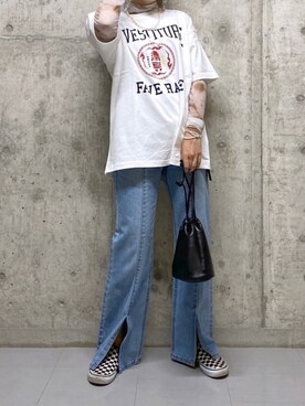 「PBLIM（ページボーイリム）の【PAGEBOYLIM】シアータートルインナー（Tシャツ/カットソー）」を使った、tagochiさん（レディース・159cm）の夏コーディネート