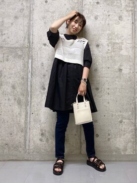 「PAGEBOY」｜「アイテム（シャツワンピース）」を使った、tagochiさん（レディース・159cm）の夏コーディネート