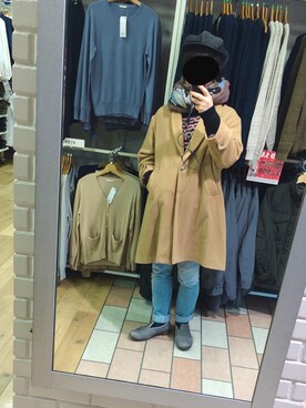 「mitake（ミタケ）のアイテム（帽子）」を使った、だぁ!だぁ!だぁ!さん（メンズ・170cm）の冬コーディネート