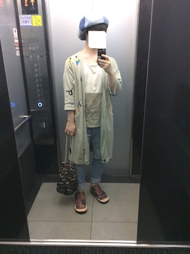 「mitake（ミタケ）のアイテム（帽子）」を使った、だぁ!だぁ!だぁ!さん（メンズ・170cm）の夏コーディネート