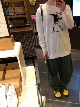 「ink（インク）のアイテム（パンツ）」を使った、だぁ!だぁ!だぁ!さん（メンズ・170cm）の春コーディネート