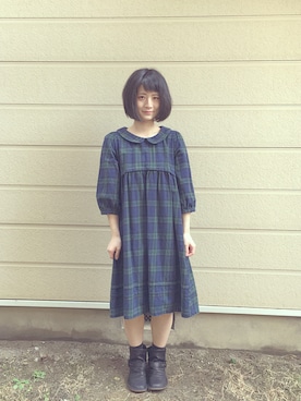「タータンチェック」｜mimiko＊さん（レディース・154cm）の冬コーディネート