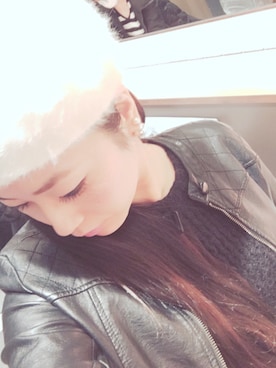 「DISCOAT（ディスコート）のアイテム（ライダースジャケット）」を使った、chanさん（レディース・157cm）の冬コーディネート