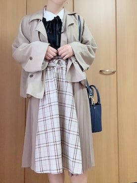 「& chouette（アンドシュエット）のアイテム（ショルダーバッグ）」を使った、彩さん（レディース・162cm）の春コーディネート