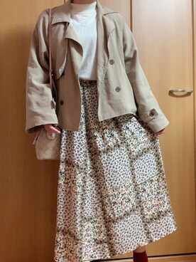 「アプレジュール」｜「アイテム（トレンチコート）」を使った、彩さん（レディース・162cm）の春コーディネート