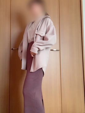 「GRL（グレイル）のリブニットロングスカート（スカート）」を使った、彩さん（レディース・162cm）の冬コーディネート