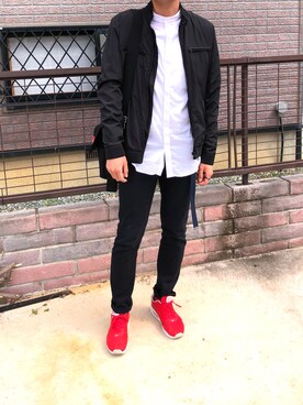 「ZARA MAN」｜「アイテム（ナイロンジャケット）」を使った、やっくんさん（メンズ・180cm）の春コーディネート