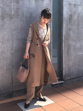 「セットアイテム」｜「アイテム（その他アウター）」を使った、yuppy_lemage🍊さん（レディース・158cm）の秋コーディネート