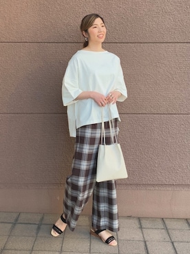 「BCSTOCK」｜「アイテム（パンツ）」を使った、riho623さん（レディース・164cm）の春コーディネート