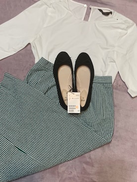 「H&M（エイチ・アンド・エム）のアイテム（バレエシューズ）」を使った、minikoさん（レディース・145cm）の春コーディネート