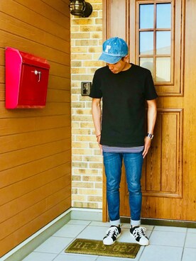 「FULLCOUNT（フルカウント）のアイテム（帽子）」を使った、ishoneさん（メンズ・169cm）の春コーディネート