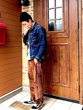 「アイテム（デニムジャケット）」を使った、ishoneさん（メンズ・169cm・30代）の冬コーディネート