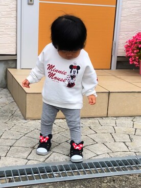「ZARA（ザラ）のアイテム（トップス、ホワイト系）」を使った、ゆうなpanさん（キッズ・90cm）の秋コーディネート