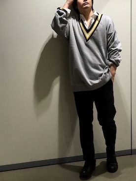 「DISCOVERED（ディスカバード）のアイテム（スウェット）」を使った、きつね顔さん（メンズ・173cm）の冬コーディネート
