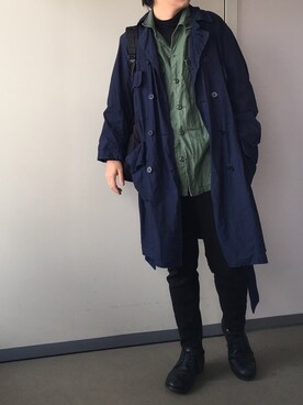 「markaware（マーカウェア）のアイテム（その他アウター）」を使った、きつね顔さん（メンズ・173cm）の春コーディネート