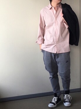 「curly」｜「アイテム（ジャケット/アウター）」を使った、きつね顔さん（メンズ・173cm）の春コーディネート
