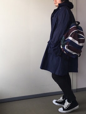 「markaware（マーカウェア）のアイテム（その他アウター）」を使った、きつね顔さん（メンズ・173cm）の春コーディネート