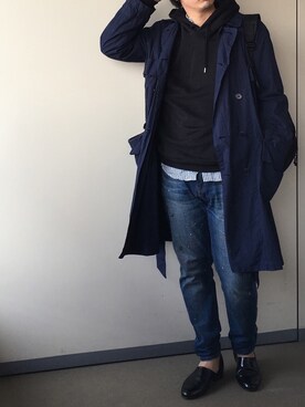 「markaware（マーカウェア）のアイテム（その他アウター）」を使った、きつね顔さん（メンズ・173cm）の春コーディネート