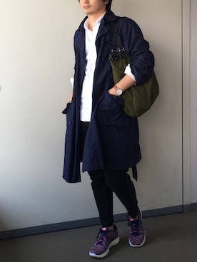「markaware（マーカウェア）のアイテム（その他アウター）」を使った、きつね顔さん（メンズ・173cm）の春コーディネート