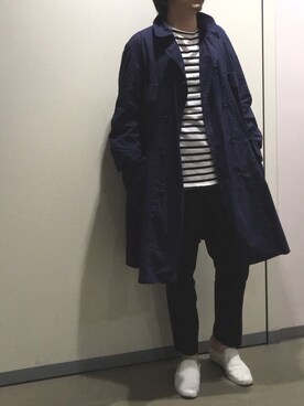 「markaware（マーカウェア）のアイテム（その他アウター）」を使った、きつね顔さん（メンズ・173cm）の春コーディネート