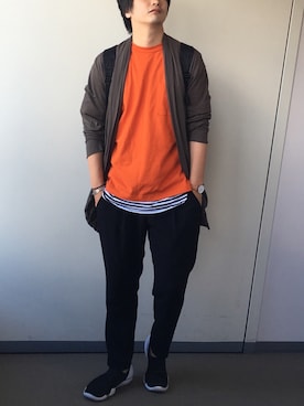 「アキコーデ」｜「アイテム（その他アウター）」を使った、きつね顔さん（メンズ・173cm）の秋コーディネート