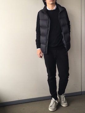 「アイテム（ダウンベスト）」を使った、きつね顔さん（メンズ・173cm）の秋コーディネート