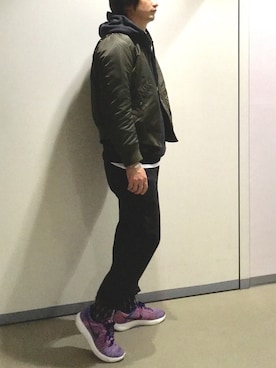 「Nike flyknit」｜きつね顔さん（メンズ・173cm）の秋コーディネート