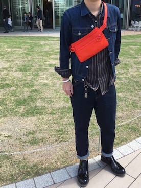「DISCOVERED（ディスカバード）のアイテム（シューズ）」を使った、きつね顔さん（メンズ・173cm）の春コーディネート
