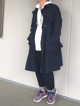 「ワイドテーパードパンツ」｜「アイテム（その他アウター）」を使った、きつね顔さん（メンズ・173cm）の春コーディネート