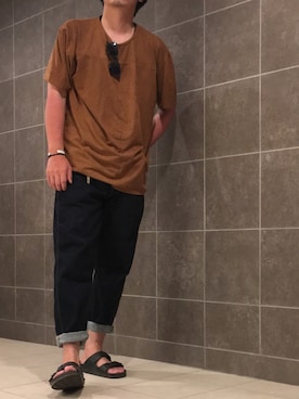 「フェイクレザー」｜「アイテム（財布/小物）」を使った、きつね顔さん（メンズ・173cm）の夏コーディネート