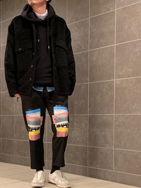 「DISCOVERED（ディスカバード）のアイテム（スラックス）」を使った、きつね顔さん（メンズ・173cm）の冬コーディネート