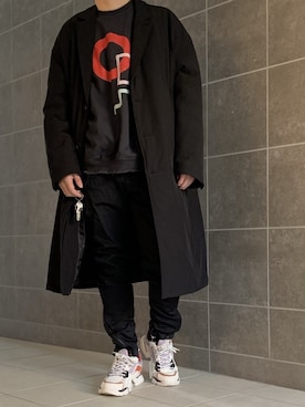 「DISCOVERED（ディスカバード）のアイテム（スウェット）」を使った、きつね顔さん（メンズ・173cm）の冬コーディネート