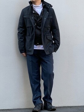 「MR.GENTLEMAN」｜「アイテム（ジャケット/アウター）」を使った、きつね顔さん（メンズ・173cm）の冬コーディネート