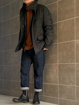 「UNIQLOU」｜「アイテム（財布/小物）」を使った、きつね顔さん（メンズ・173cm）の冬コーディネート
