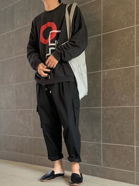 「DISCOVERED（ディスカバード）のアイテム（スウェット）」を使った、きつね顔さん（メンズ・173cm）の春コーディネート