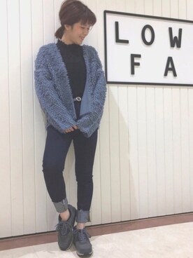 「ループカーディガン」｜LOWRYSFARM ゆめタウン出雲さん（レディース・156cm）の秋コーディネート