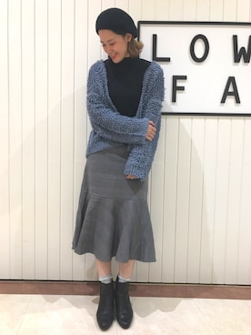 「GU（ジーユー）のアイテム（ハンチング/ベレー帽）」を使った、LOWRYSFARM ゆめタウン出雲さん（レディース・158cm）の秋コーディネート