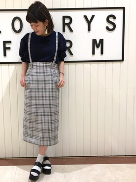「袖ボリューム」｜「アイテム（レッグウェア）」を使った、LOWRYSFARM ゆめタウン出雲さん（レディース・156cm）の春コーディネート