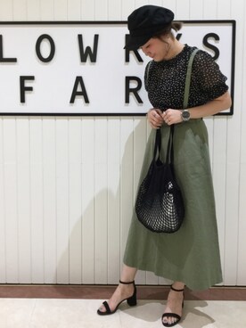 「KOMONO.（コモノ）のアイテム（アナログ腕時計）」を使った、LOWRYSFARM ゆめタウン出雲さん（レディース・158cm）の夏コーディネート