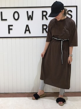 「CA4LA（カシラ）のアイテム（キャップ）」を使った、LOWRYSFARM ゆめタウン出雲さん（レディース・158cm）の夏コーディネート