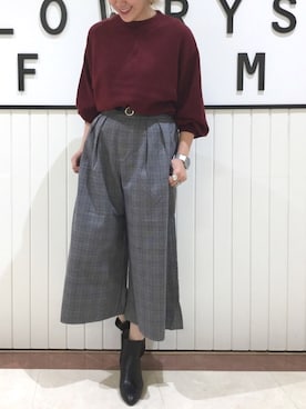 「スカーチョ」｜LOWRYSFARM ゆめタウン出雲さん（レディース・158cm）の秋コーディネート