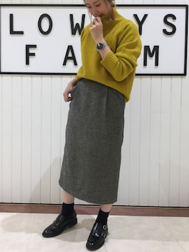 「アイテム（ドレスシューズ、グレー系）」を使った、LOWRYSFARM ゆめタウン出雲さん（レディース・158cm）の秋コーディネート