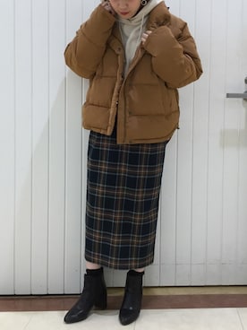 「LOWRYS FARM（ローリーズファーム）のアイテム（ダウンジャケット/コート）」を使った、LOWRYSFARM ゆめタウン出雲さん（レディース・155cm）の秋コーディネート