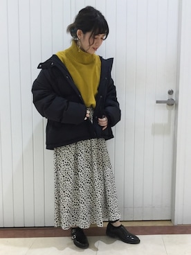 「LOWRYS FARM（ローリーズファーム）のアイテム（ダウンジャケット/コート）」を使った、LOWRYSFARM ゆめタウン出雲さん（レディース・155cm）の冬コーディネート